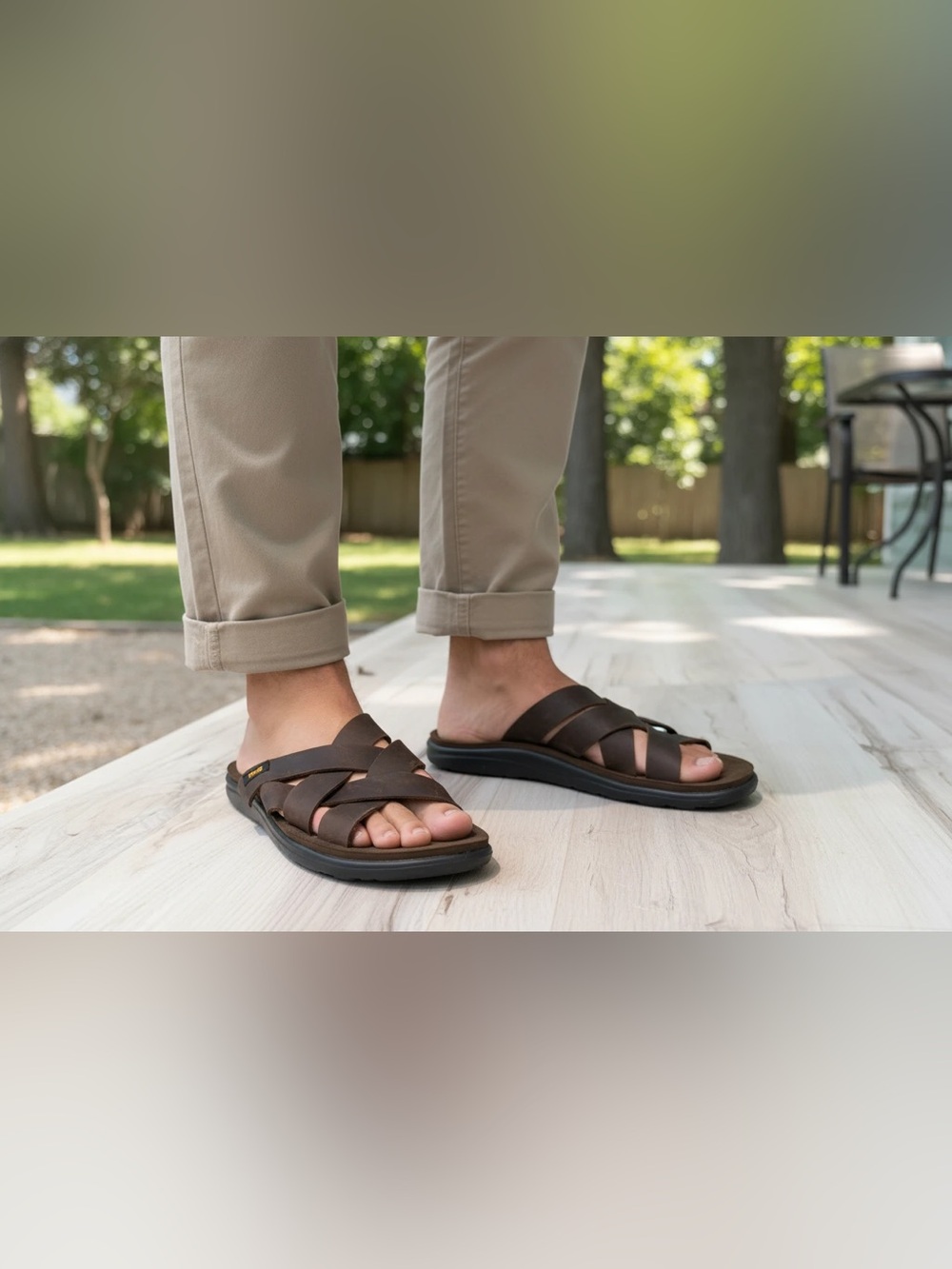 Teva Men's Voya Slide in Brown, Size 9